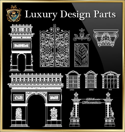 ★【Luxury Design Parts 4】Download Luxury Architectural Design CAD Drawings--Over 20000+ High quality CAD Blocks and Drawings Download!
