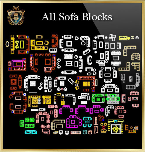 ★【All Sofa Blocks】Download Luxury Architectural Design CAD Drawings--Over 20000+ High quality CAD Blocks and Drawings Download!